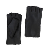 Extra Slim Sheepskin Leather Fingerless Glove Black/Black: LADIES FINGERLESS GLOVE