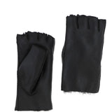 Extra Slim Sheepskin Leather Fingerless Glove Black/Black: LADIES FINGERLESS GLOVE