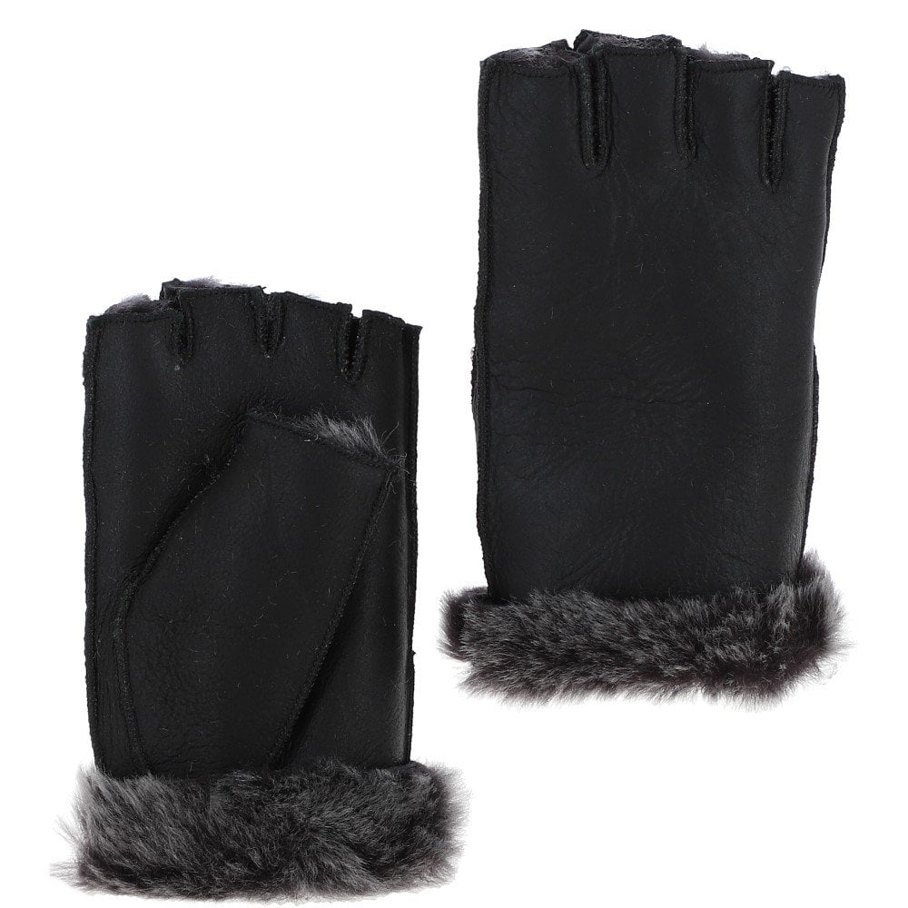 Extra Slim Sheepskin Leather Fingerless Glove Black/brissa: MENS FINGERLESS GLOVE