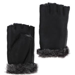 Extra Slim Sheepskin Leather Fingerless Glove Black/brissa: MENS FINGERLESS GLOVE