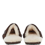 Fenland Classic Mens Suede Sheepskin Slippers Brown