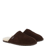 Fenland Classic Mens Suede Sheepskin Slippers Brown