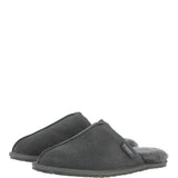Fenland Classic Mens Suede Sheepskin Slippers Grey