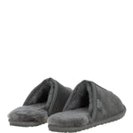 Fenland Classic Mens Suede Sheepskin Slippers Grey
