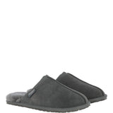 Fenland Classic Mens Suede Sheepskin Slippers Grey