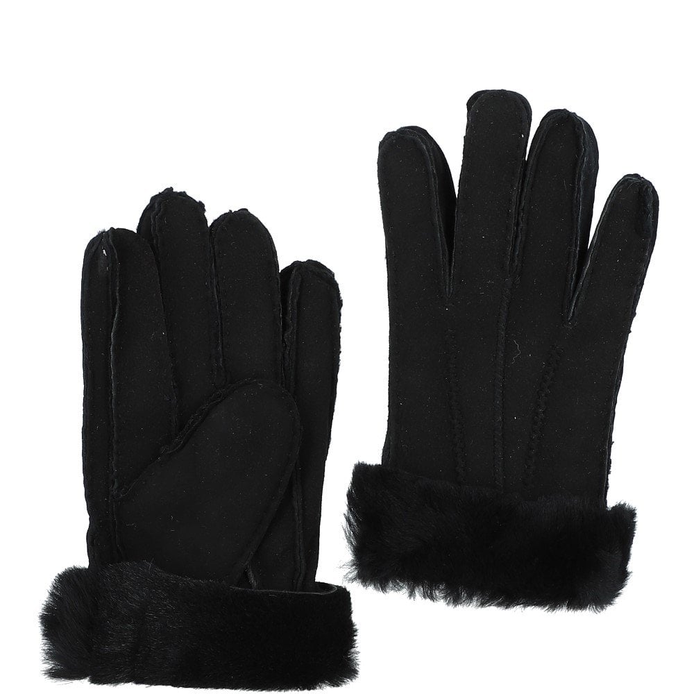 Women's Suede Sheepskin Gloves Black/ Black : DB906