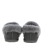 Women's Classic  Suede Sheepskin Cuff Slippers Grey: LADIES CUFF SLIPPERS