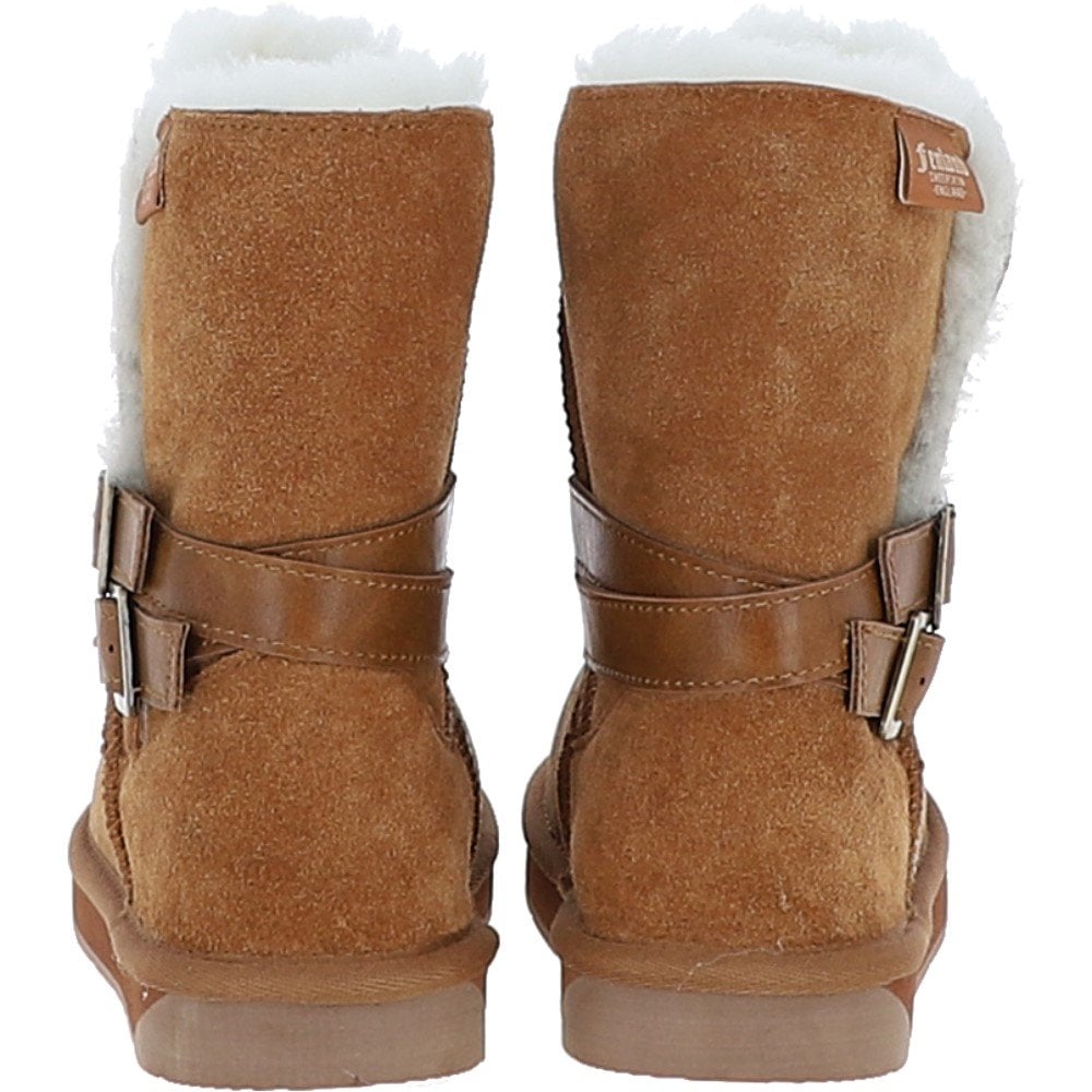 Fenland Classic 8" Suede Sheepskin Belt Boots: S/SKIN BOOT BELT