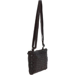 Vintage Woven Classic Leather Crossbody Bag Dark Brown: D-70