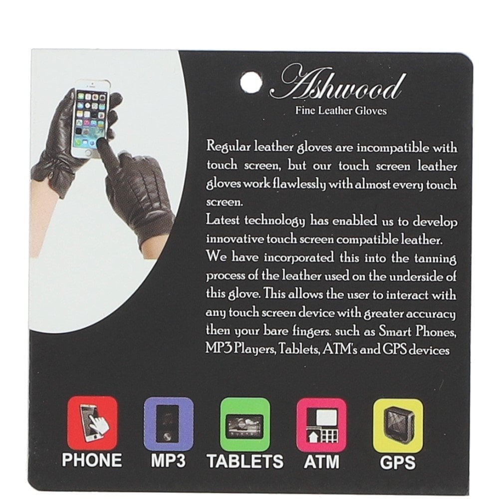Touch Screen Friendly Leather Gloves Black : 821