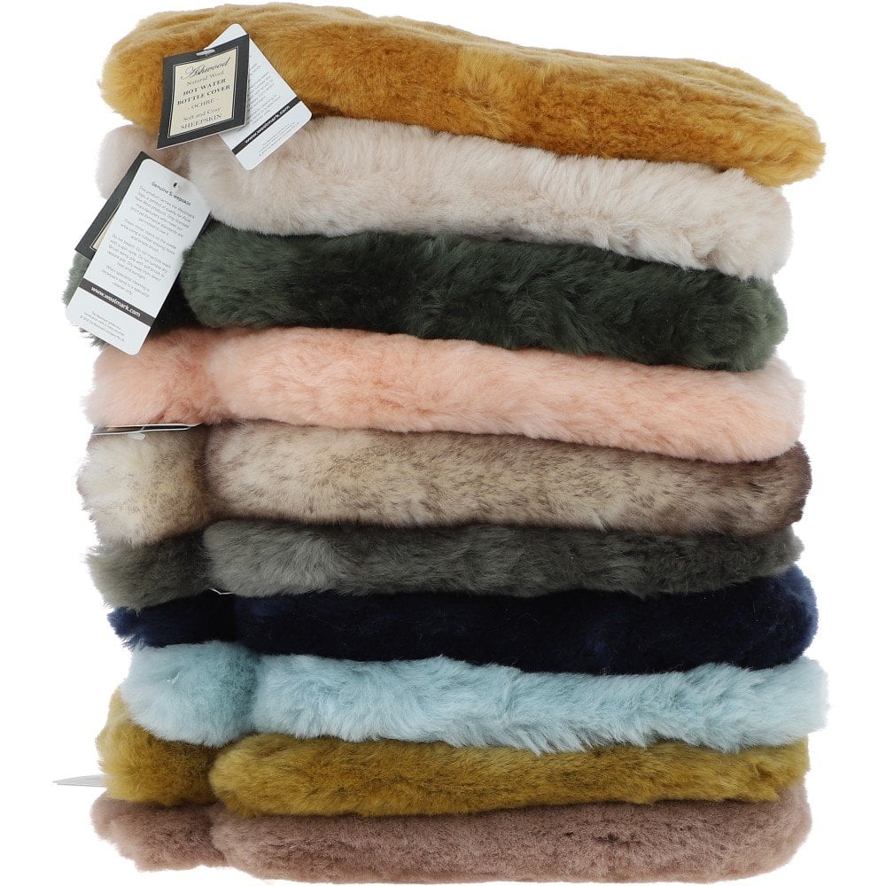 Natural Sheepskin Hot Water Bottle Cover Cypress: WOOL WATER