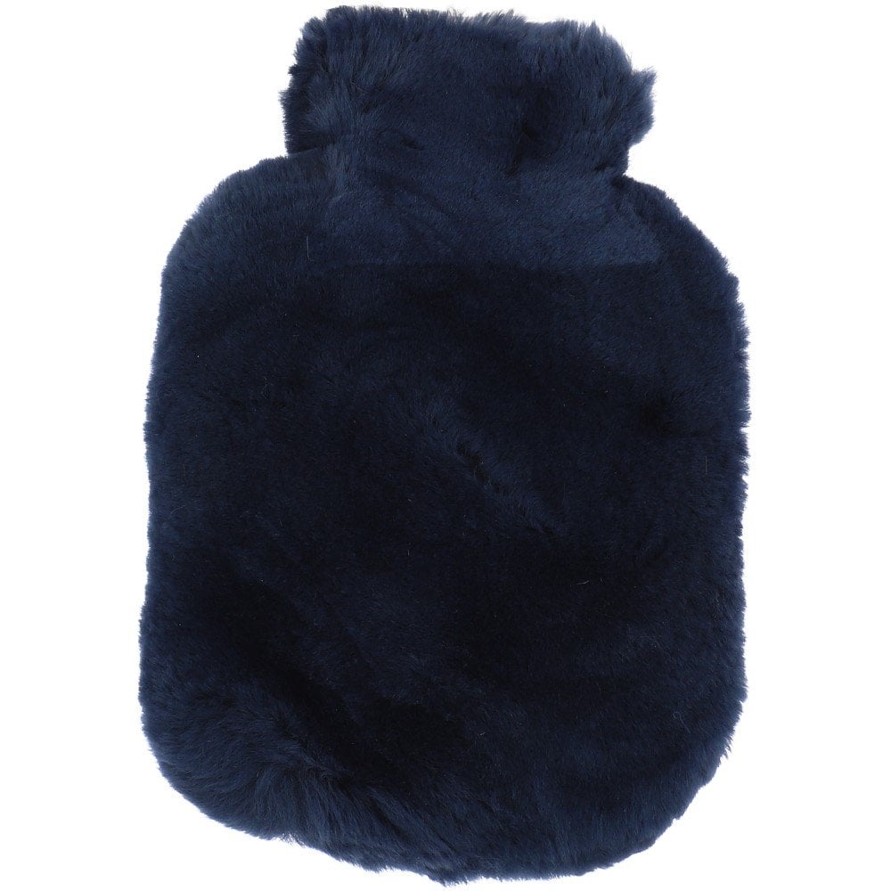 Natural Sheepskin Hot Water Bottle Cover Indigo: WOOL WATER