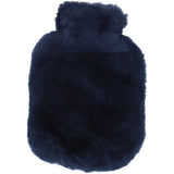 Natural Sheepskin Hot Water Bottle Cover Indigo: WOOL WATER