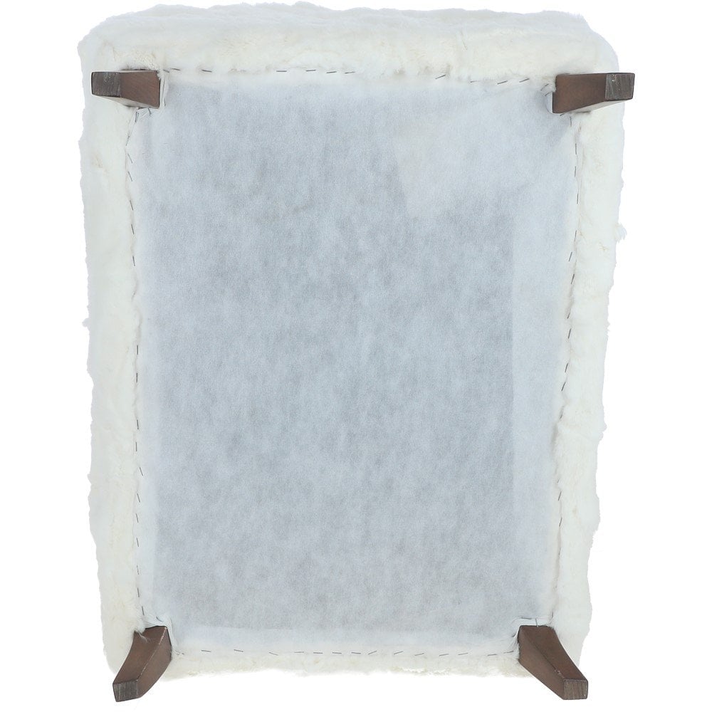 Ashwood Large Rabbit Fur Footstool Ottoman Ivory: RABBIT STOOL