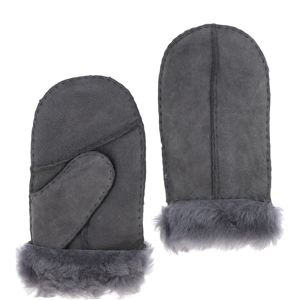 Kids Sheepskin Mittens With Thumb Grey: KIDS MITTENS