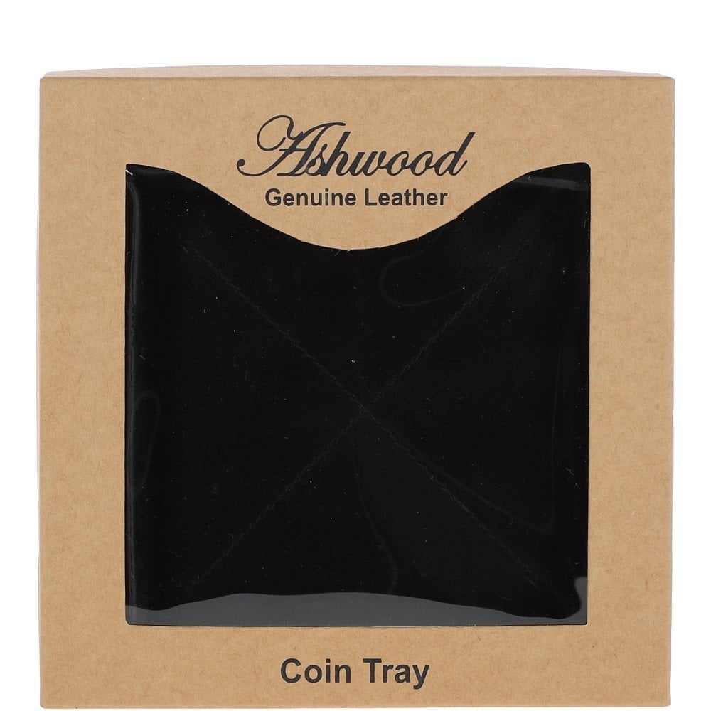 Ashwood Leather Coin Tray Black: GS-1295
