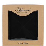 Ashwood Leather Coin Tray Black: GS-1295