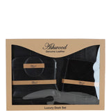 Ashwood Luxury Leather Desk Set Black: GS-1298