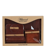 Ashwood Luxury Leather Desk Set Chestnut: GS-1298