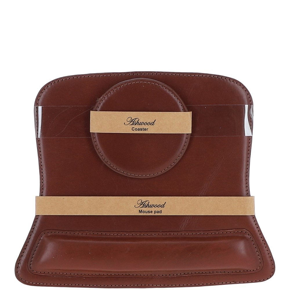 Ashwood Luxury Leather Desk Set Chestnut: GS-1298