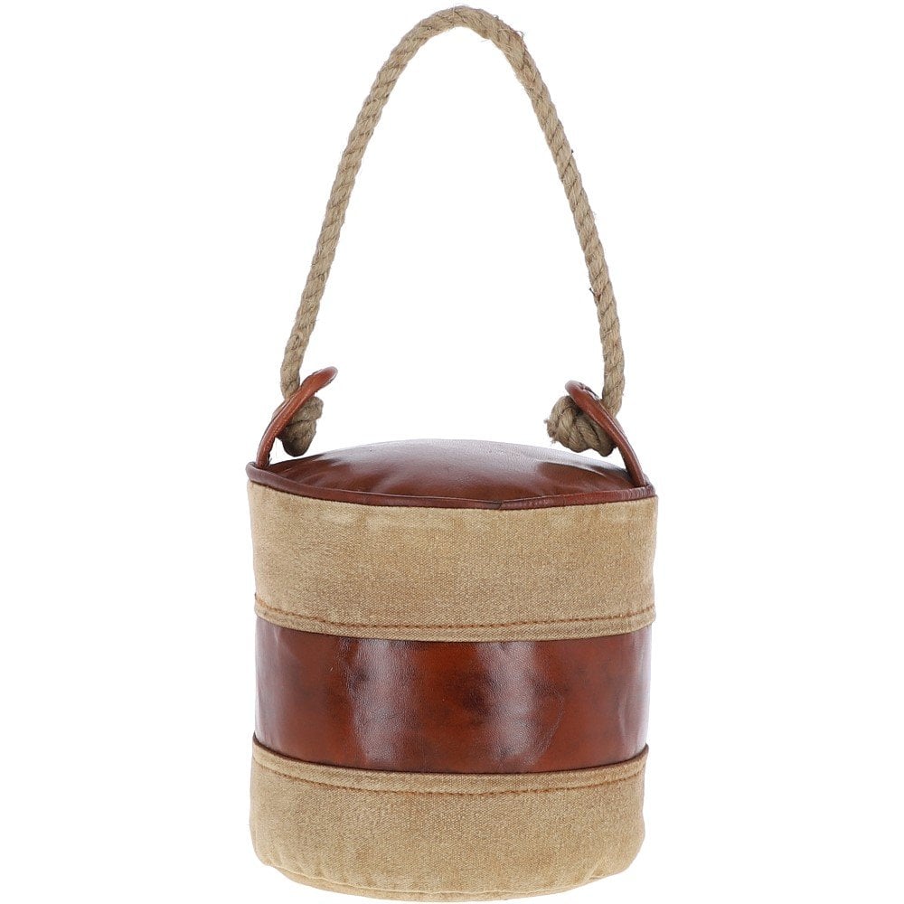 Ashwood Leather Cotton Door Stopper Brown: KI-026