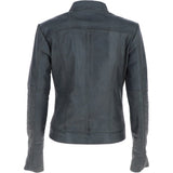 Ladies Leather Biker Jacket Grey: BR-Alice