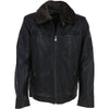 Leather Jacket With Detachable Collar Black: SANDOR
