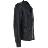 Mens Leather Biker Jacket Black: BR FONS-1