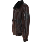 Luxury  Sheepskin Pilot Jacket Brown: NCAF1