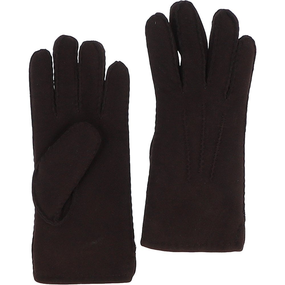 Women's Suede Sheepskin Gloves Brown:  DB 010