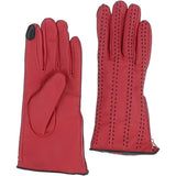 Ashwood Women's Zip and Stitcch Detail Leather Gloves Red: 896