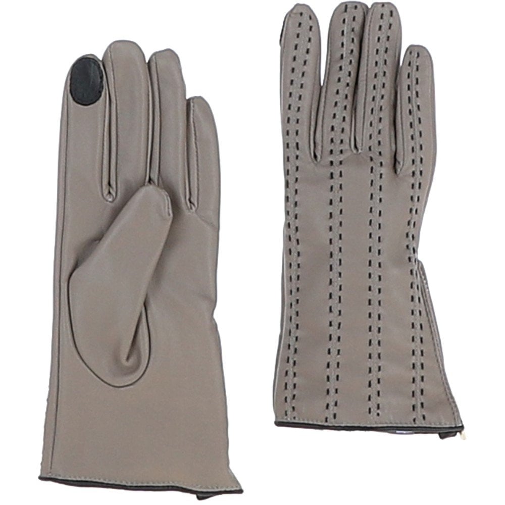 Ashwood Women's Zip and Stitch Detail Leather Gloves Stone: 896