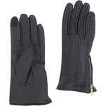 Ashwood Women's Zip and Stitch Detail Leather Gloves Charcoal Grey: 896