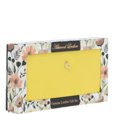 8 Card Zip Around RFID Protected Large Leather Purse Aurora Yellow: J-51
