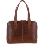 Ashwood Croc Print Leather Workbag Cognac: L-77
