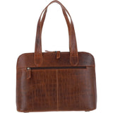 Ashwood Croc Print Leather Workbag Cognac: L-77