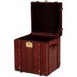Luxury Handcrafted Leather Large Storage Trunk Cognac: SE-1454