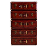Luxury Handcrafted Leather 5 Drawer Chest Cognac: SE-1563
