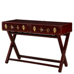 Luxury Handcrafted Leather Console Table With Stand Cognac: SE-2008