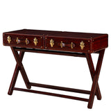 Luxury Handcrafted Leather Console Table With Stand Cognac: SE-2008