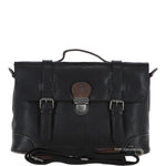 Medium Leather Work Briefcase Black/mud : 4554