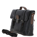 Medium Leather Work Briefcase Black/mud : 4554