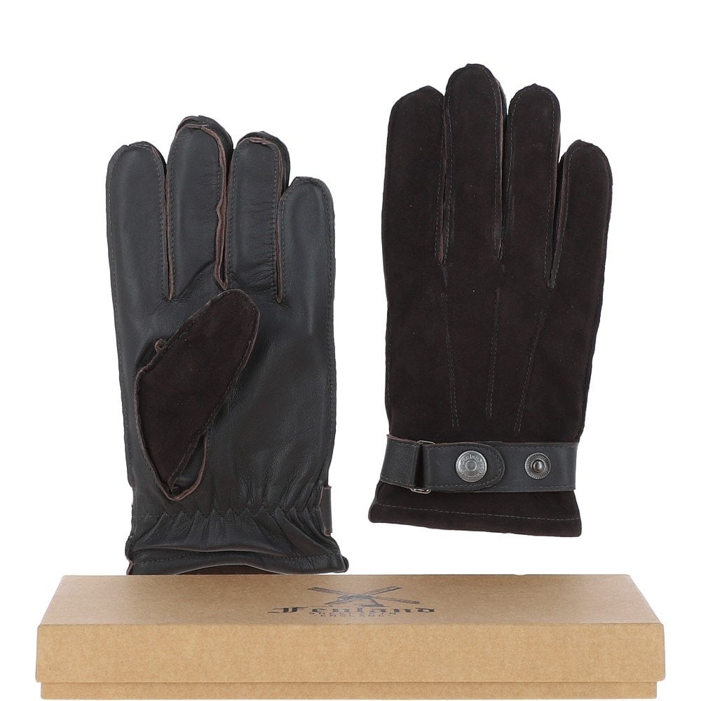 Fenland Leather and Suede Gloves Dk Brown: FEN-1006