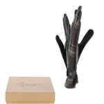 Fenland Leather & Tweed Gloves Dk Brown/Green: FEN-1015