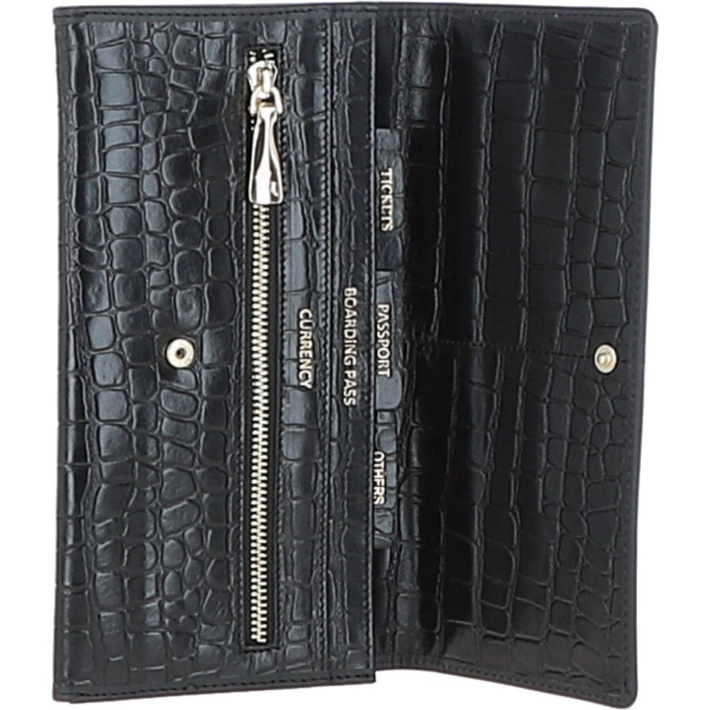 Ashwood Woman's Gift TRAVEL SET Black/Croc