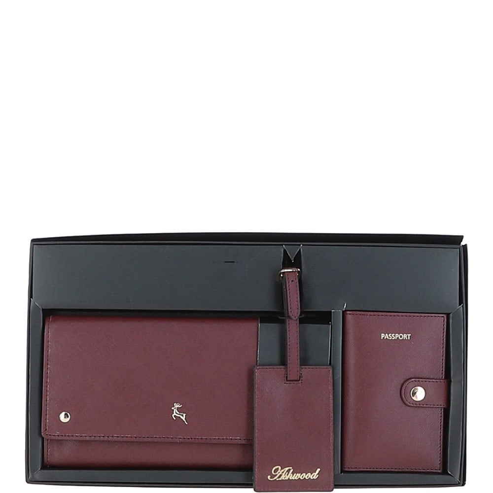Ashwood Woman's Gift TRAVEL SET Burgandy