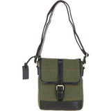Mens Vintage  Hunter Leather Travel Bag Tweed: TOBY