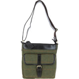 Vintage  Hunter Leather Travel Bag Tweed : Doug