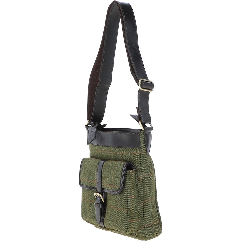 Vintage  Hunter Leather Travel Bag Tweed : Doug