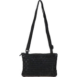 Vintage Woven Classic Leather Crossbody Bag Black: D-70